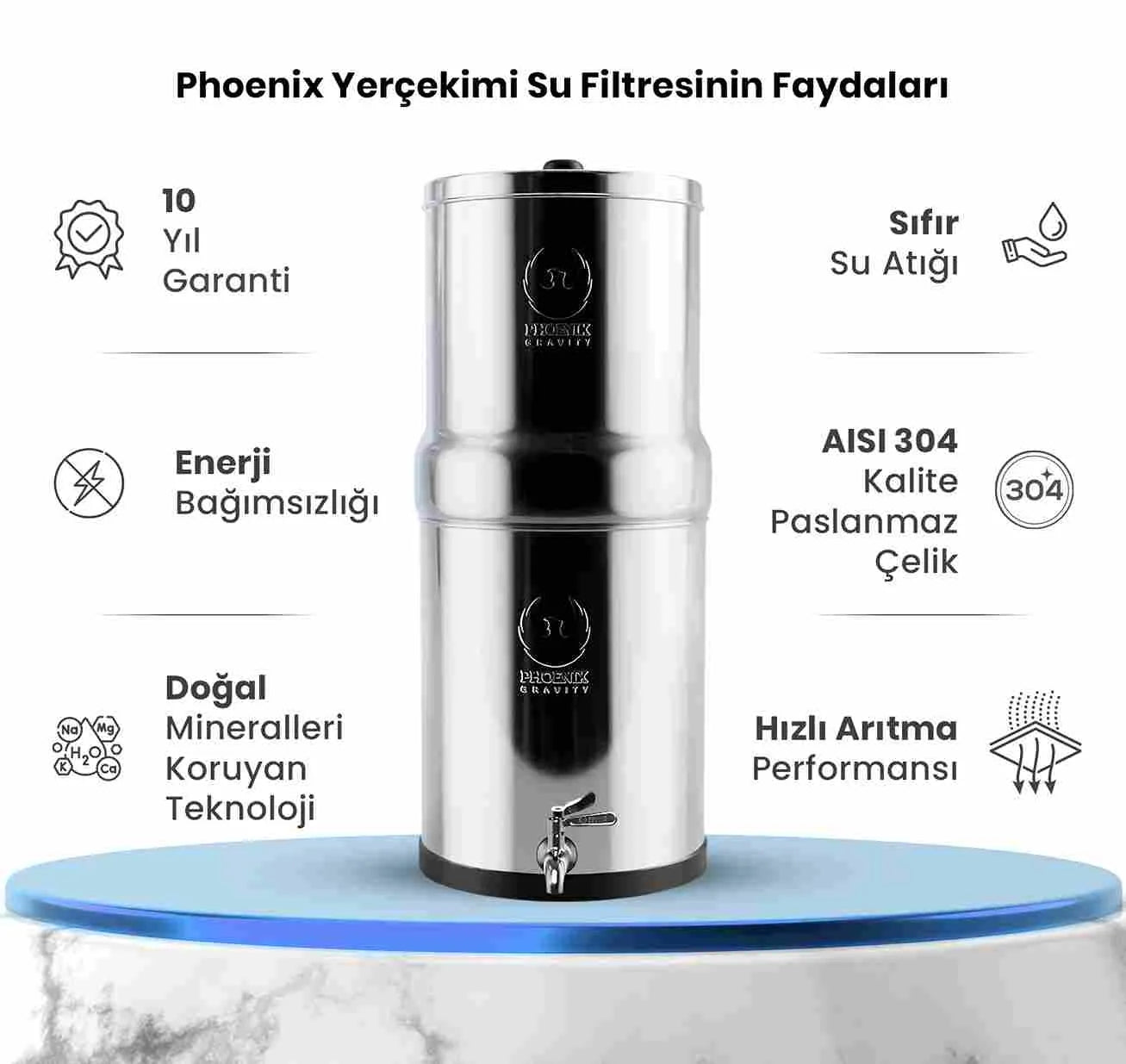 Phoenix Gravity Su Arıtma Cihazı - 8 Lt